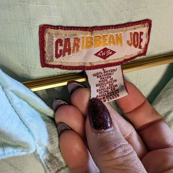 Caribbean‎ Joe Large Light Blue Floral Short Sleeve Button Down Hawaiian Shirt - Picture 3 of 7